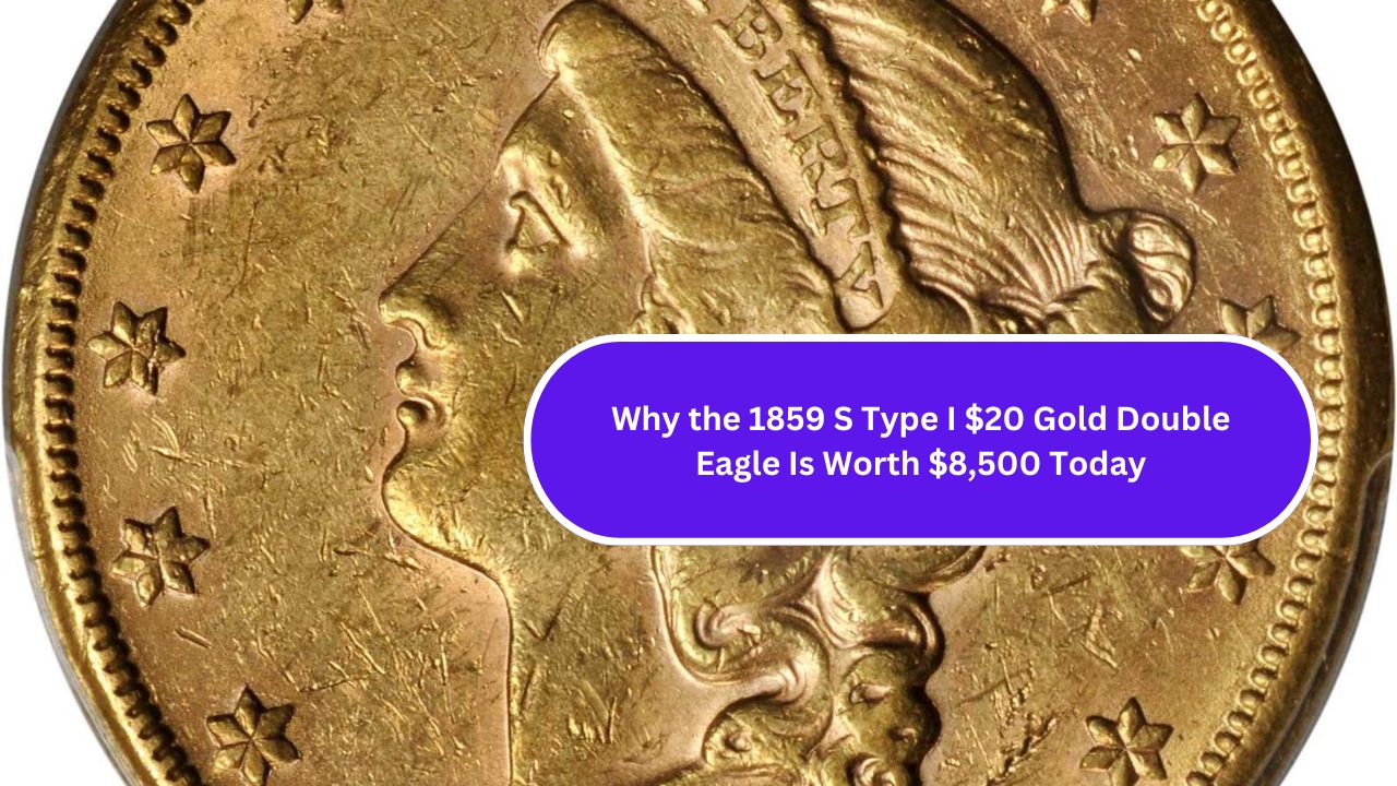 1859 S Type I $20 Gold Double Eagle