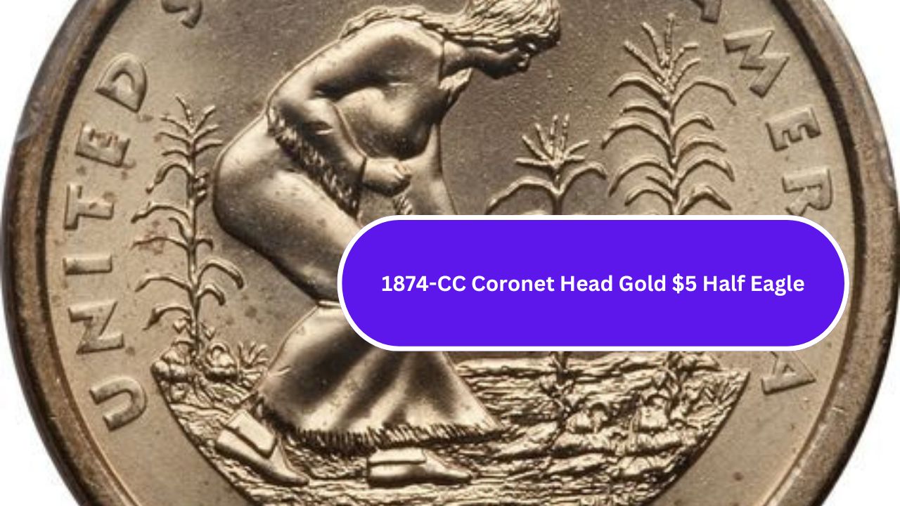 1874-CC Coronet Head Gold $5 Half Eagle