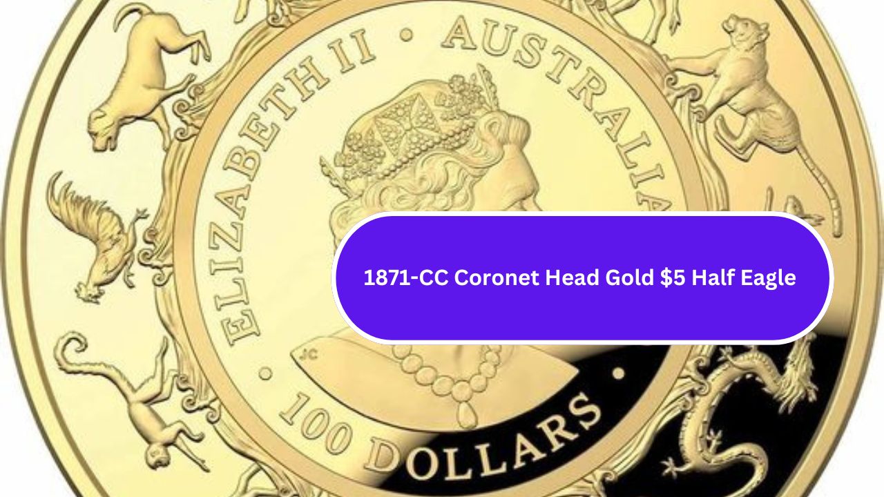 1871-CC Coronet Head Gold $5 Half Eagle