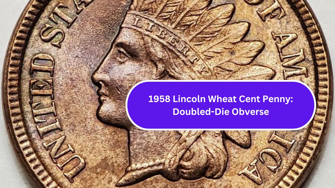 1958 Lincoln Wheat Cent Penny: Doubled-Die Obverse